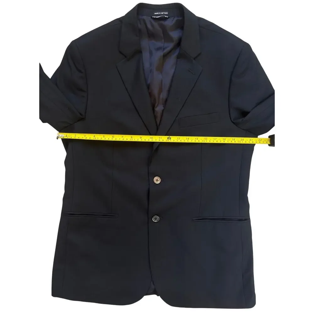 Nautica Men's Wool Blend Navy 2-Button Blazer Sport Coat, Size 42R (298)